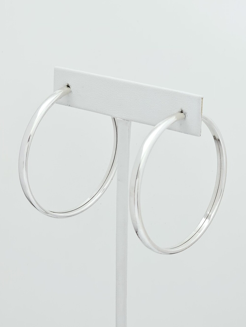 Silpada Sterling Silver Rare HTF Sleek Seamless Flexible 2" Hoop Earrings W2250